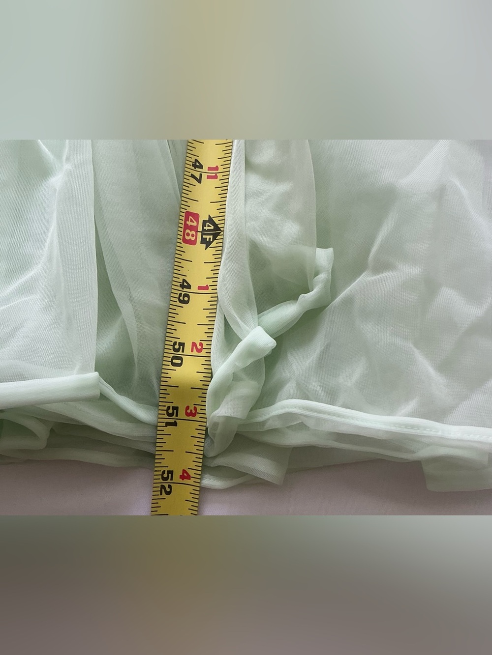 VTG Shadowline Peignoir Set Mint Green Nylon Chiffon Nightgown Gown Robe Lace S - Picture 15 of 16